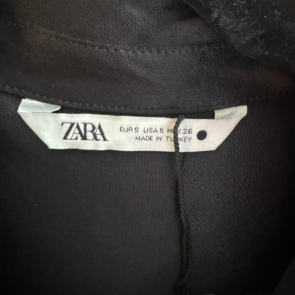 Zara Black Satin Button down shirt- small - Picture 3 of 4